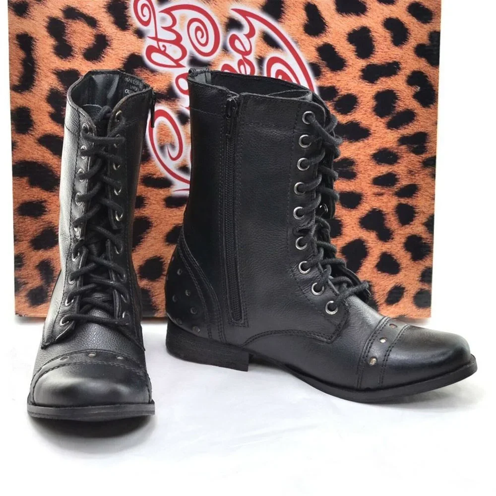 Naughty Monkey Riddlers Peak Black Boots 6 M New